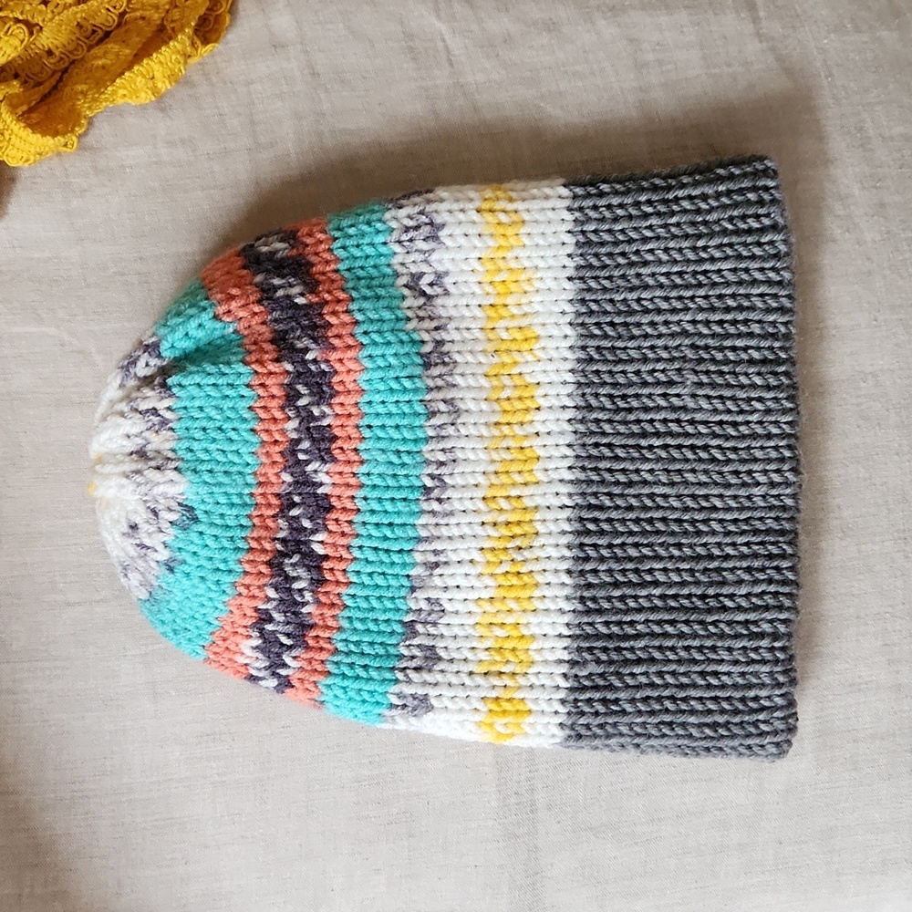 Handknit beanie youth size!